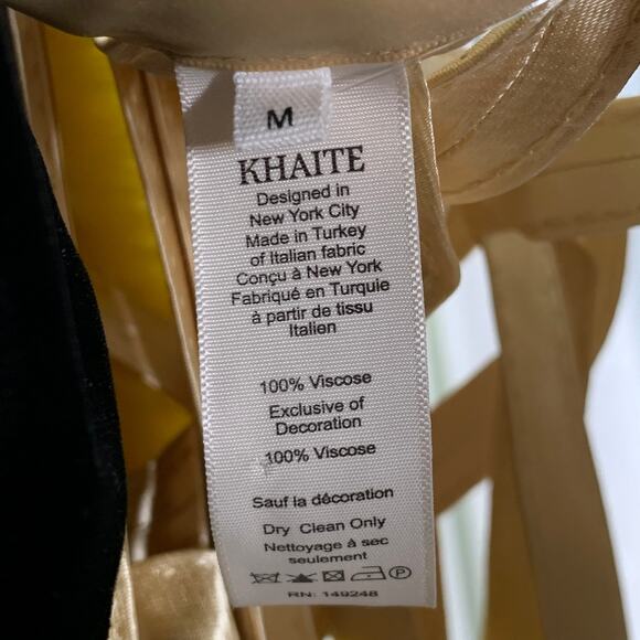 KHAITE Size M Sukey Gold Viscose Satin Straps Harness Dress Top - Picture 5 of 5